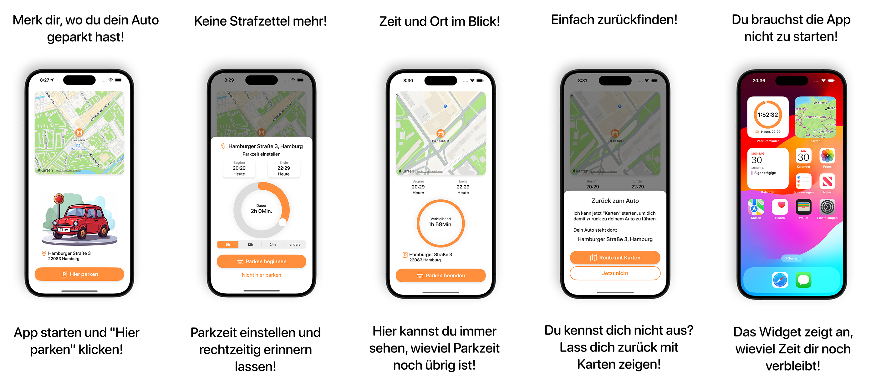Park Reminder Screenshots